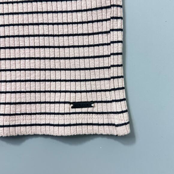 Volcom Big Island Energy One Shoulder Midi Dress in Pink Black Striped - Picture 9 of 9